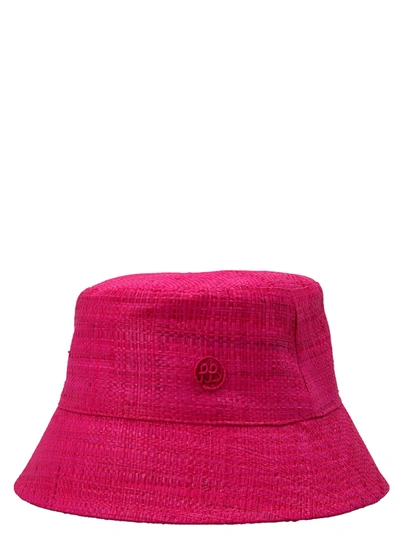 Shop Ruslan Baginskiy Logo Straw Bucket Hat Hats Fuchsia