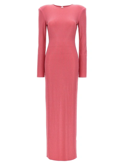 Shop Rotate Birger Christensen Long Rhinestone Dress Dresses Pink
