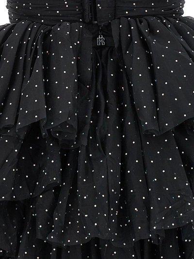 Shop Rotate Birger Christensen Mesh Mini Ruffle Dresses Black