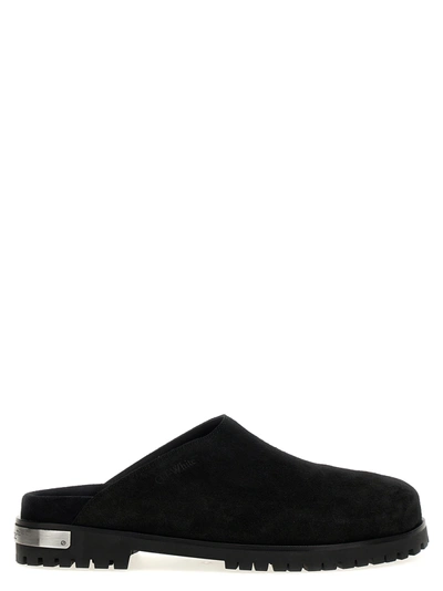 Shop Off-white Metal Logo Flat Shoes Black