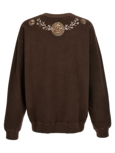 Shop Dolce & Gabbana Monete Sweatshirt Brown