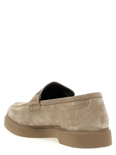 Shop Brunello Cucinelli Monile Loafers Gray