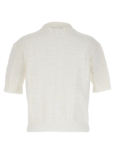 Shop Balmain Monogramma Sweater, Cardigans White