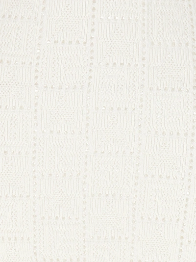 Shop Balmain Monogrammed Knit Dress Dresses White