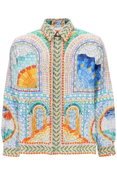 Shop Casablanca Mosaic De Damas Silk Shirt
