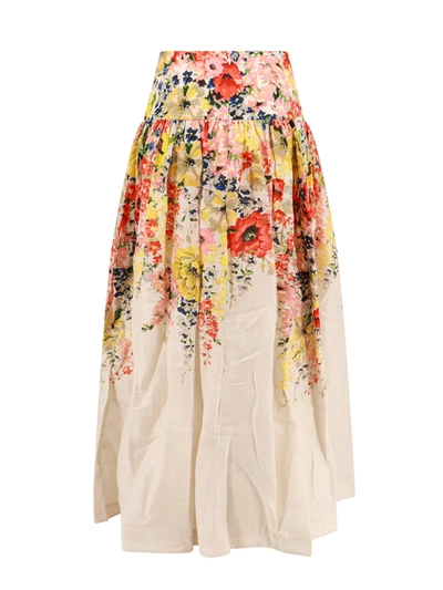 Shop Zimmermann Multicolor Linen Skirt