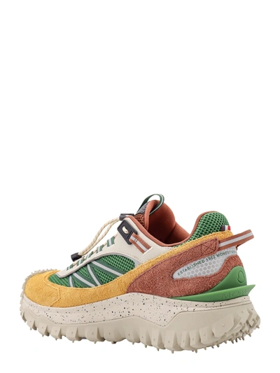 Shop Moncler Multicolor Mesh And Leather Sneakers