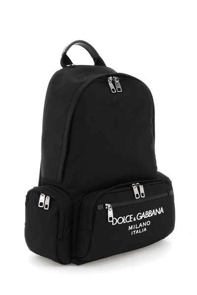 Shop Dolce & Gabbana Nylon Backpack With Logo