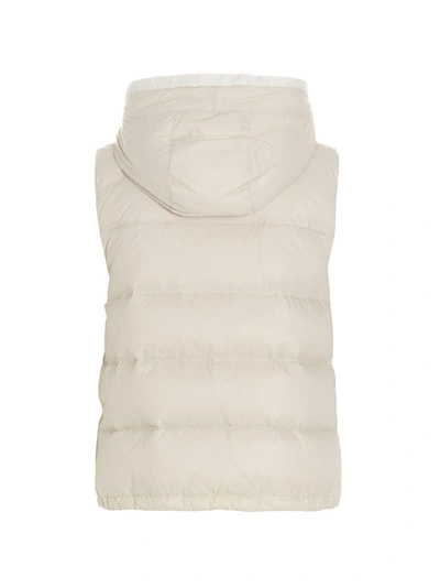 Shop Brunello Cucinelli Padded Hooded Vest Gilet White