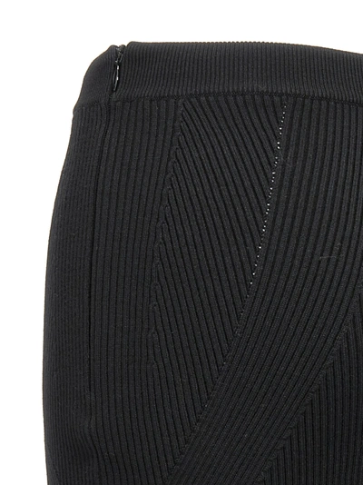 Shop Alexander Mcqueen Ribbed Midi Skirt Skirts Black