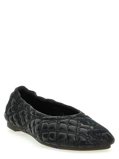 Shop Burberry Sadler Flat Shoes Black