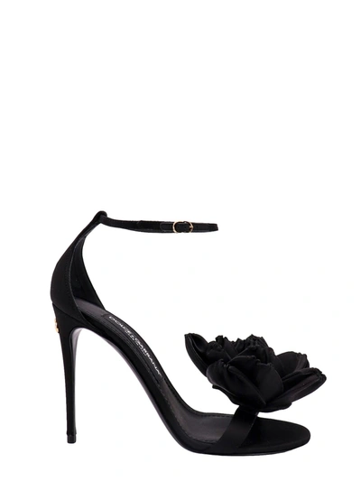Shop Dolce & Gabbana Satin Sandals With Floreal Application