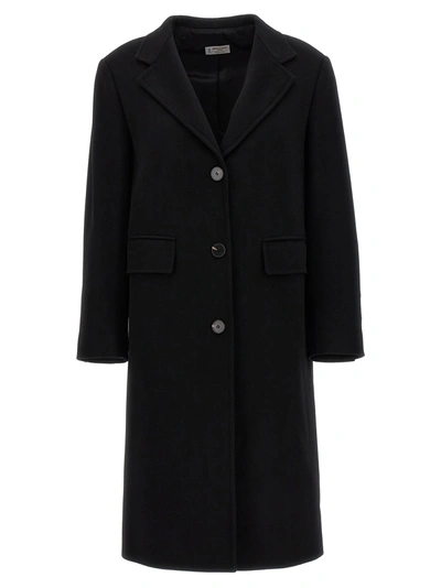 Shop Alberto Biani Single-breasted Wool Coat Coats, Trench Coats Black