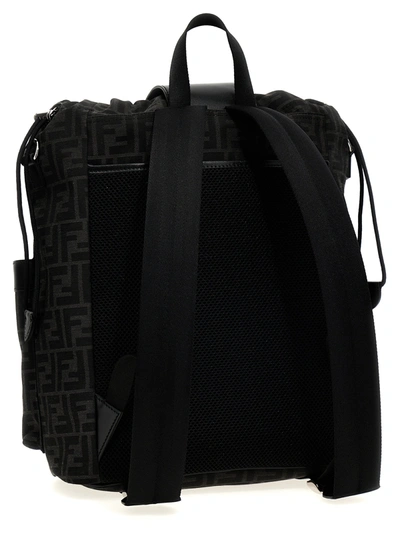 Shop Fendi Strike Medium Backpacks Black