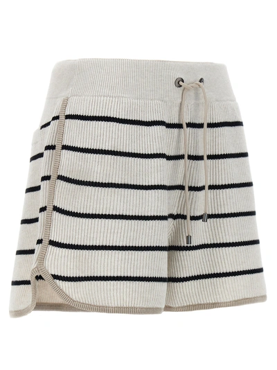 Shop Brunello Cucinelli Striped Shorts Bermuda, Short White