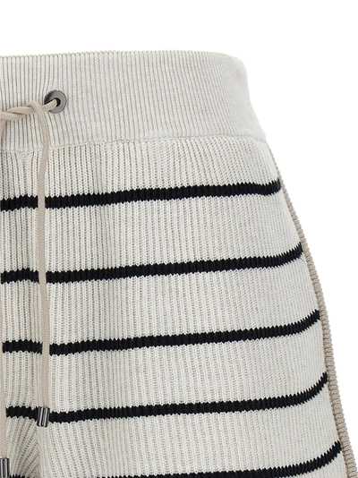 Shop Brunello Cucinelli Striped Shorts Bermuda, Short White