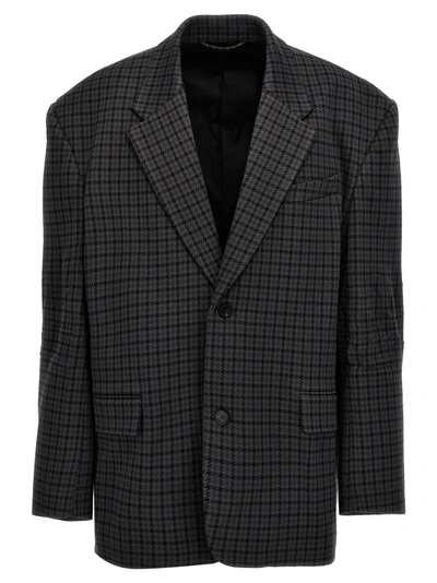 Shop Balenciaga Tailored Blazer Jackets Gray