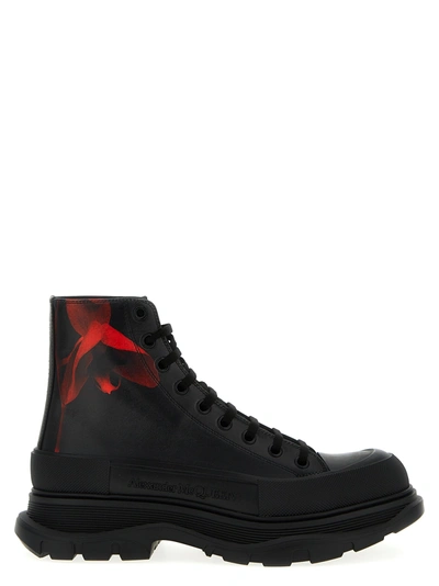 Shop Alexander Mcqueen Tread Slick Boots, Ankle Boots Black