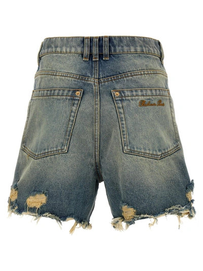 Shop Balmain Vintage Denim Shorts Bermuda, Short Blue
