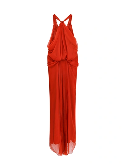 Shop Alberta Ferretti Voile Dress With Pleated Detail