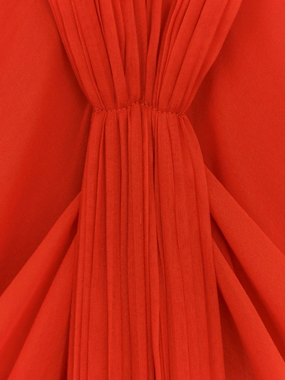 Shop Alberta Ferretti Voile Dress With Pleated Detail