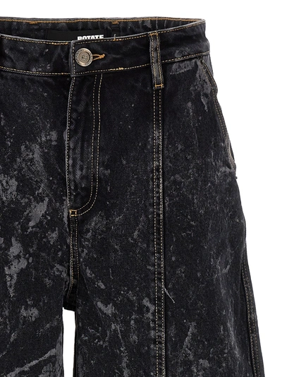 Shop Rotate Birger Christensen Washed Twill Wide Jeans Black