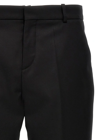 Shop Balmain Wool Tailored Trousers Pants Black