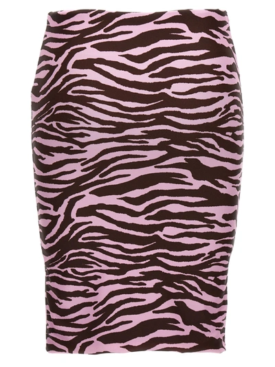 Shop Attico Zebra Miniskirt Beachwear Multicolor