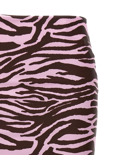 Shop Attico Zebra Miniskirt Beachwear Multicolor