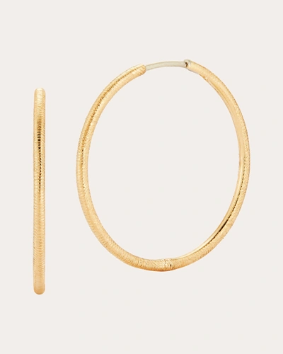 Shop Renna Women's Large Slim Florentine Hoop Earrings In Gold