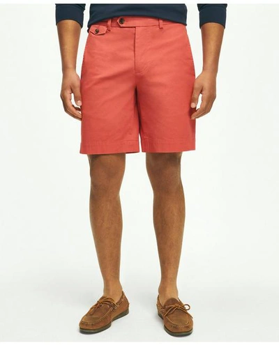 Brooks Brothers 9" Canvas Poplin Shorts In Supima Cotton In Red