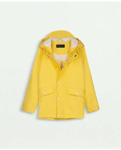 Shop Brooks Brothers Kids Hooded Rain Jacket | Medium Yellow | Size 8