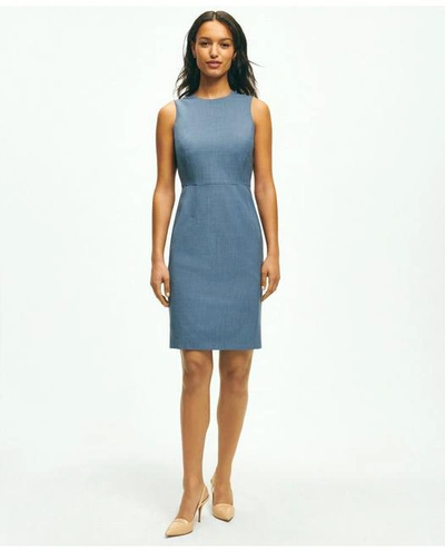Shop Brooks Brothers The Essential Stretch Wool Sheath Dress | Light Blue | Size 14