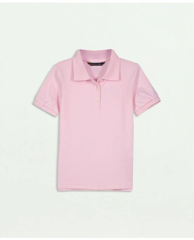 Shop Brooks Brothers Girls Cotton Pique Polo Shirt | Light Pink | Size 10