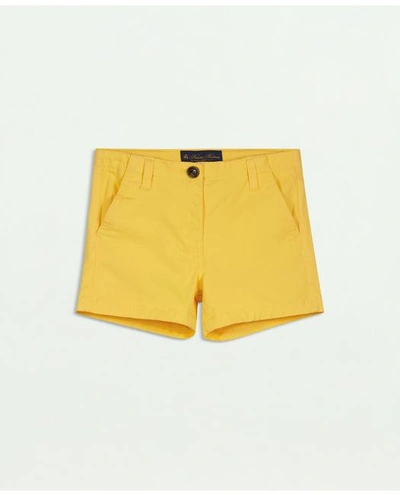 Shop Brooks Brothers Girls Cotton Shorts | Medium Yellow | Size 4
