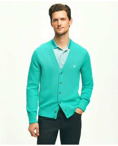 Shop Brooks Brothers Cardigan In Egyptian Cotton | Green | Size Xl