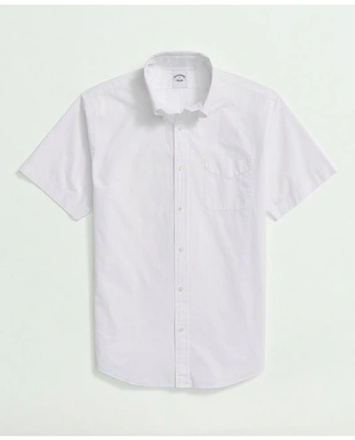Brooks Brothers Friday Shirt, Short-sleeve Poplin End On End In White