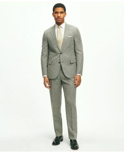 Brooks Brothers Classic Fit 1818 Houndstooth Suit In Linen-wool Blend In Grey