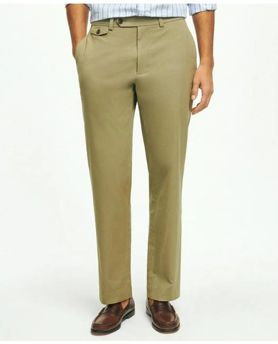 Shop Brooks Brothers Regular Fit Cotton Canvas Poplin Chinos In Supima Cotton Pants | Medium Green | Size 38 32