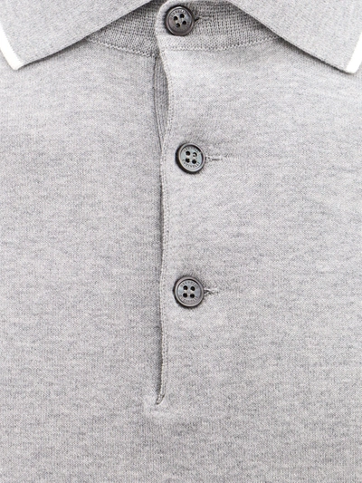 Shop Brunello Cucinelli Man Polo Shirt Man Grey Polo Shirts In Gray