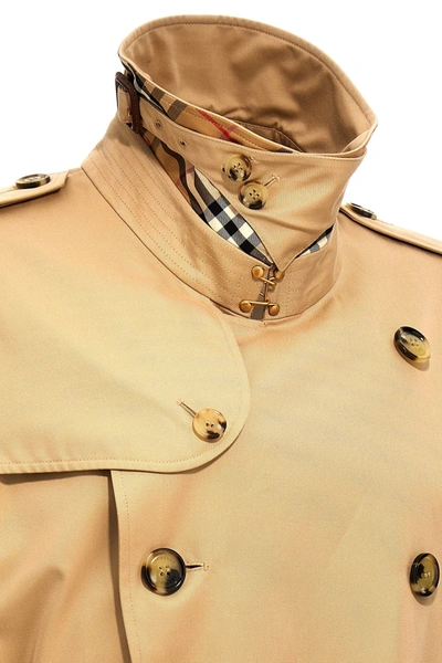 Shop Burberry Men 'kensington' Trench Coat In Cream