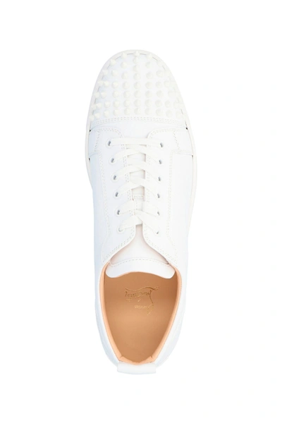Shop Christian Louboutin Men 'louis Jr. Spikes' Sneakers In White