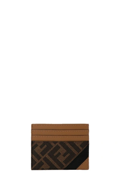 Shop Fendi Men ' Diagonal' Card Holder In Multicolor