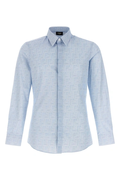 Shop Fendi Men ' Shadow' Shirt In Blue