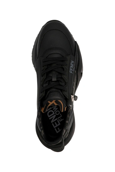 Shop Fendi Men 'flow' Sneakers In Black
