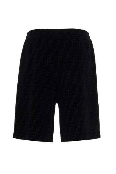 Shop Fendi Men Ff All Over Bermuda Shorts In Black