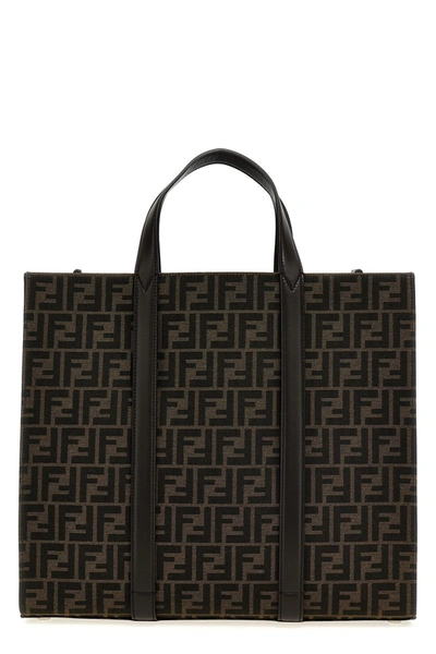Shop Fendi Women 'ff' Shopping Bag In Brown