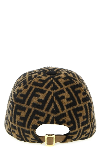 Shop Fendi Women 'ff' Cap In Brown