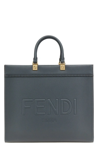 Shop Fendi Women Medium ' Sunshine' Shopping Bag In Gray