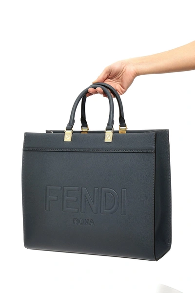 Shop Fendi Women Medium ' Sunshine' Shopping Bag In Gray